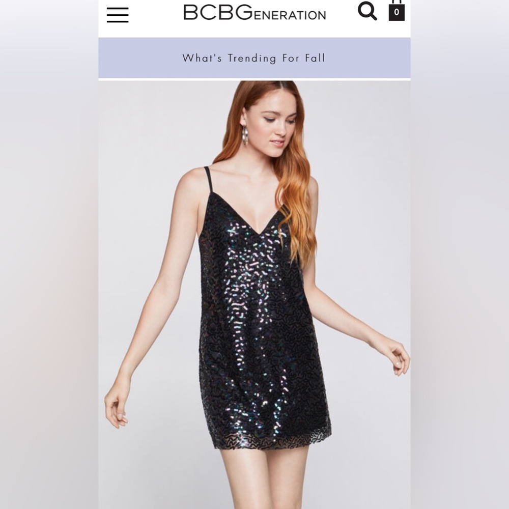 BCBGeneration Black Sequin Mini Dress